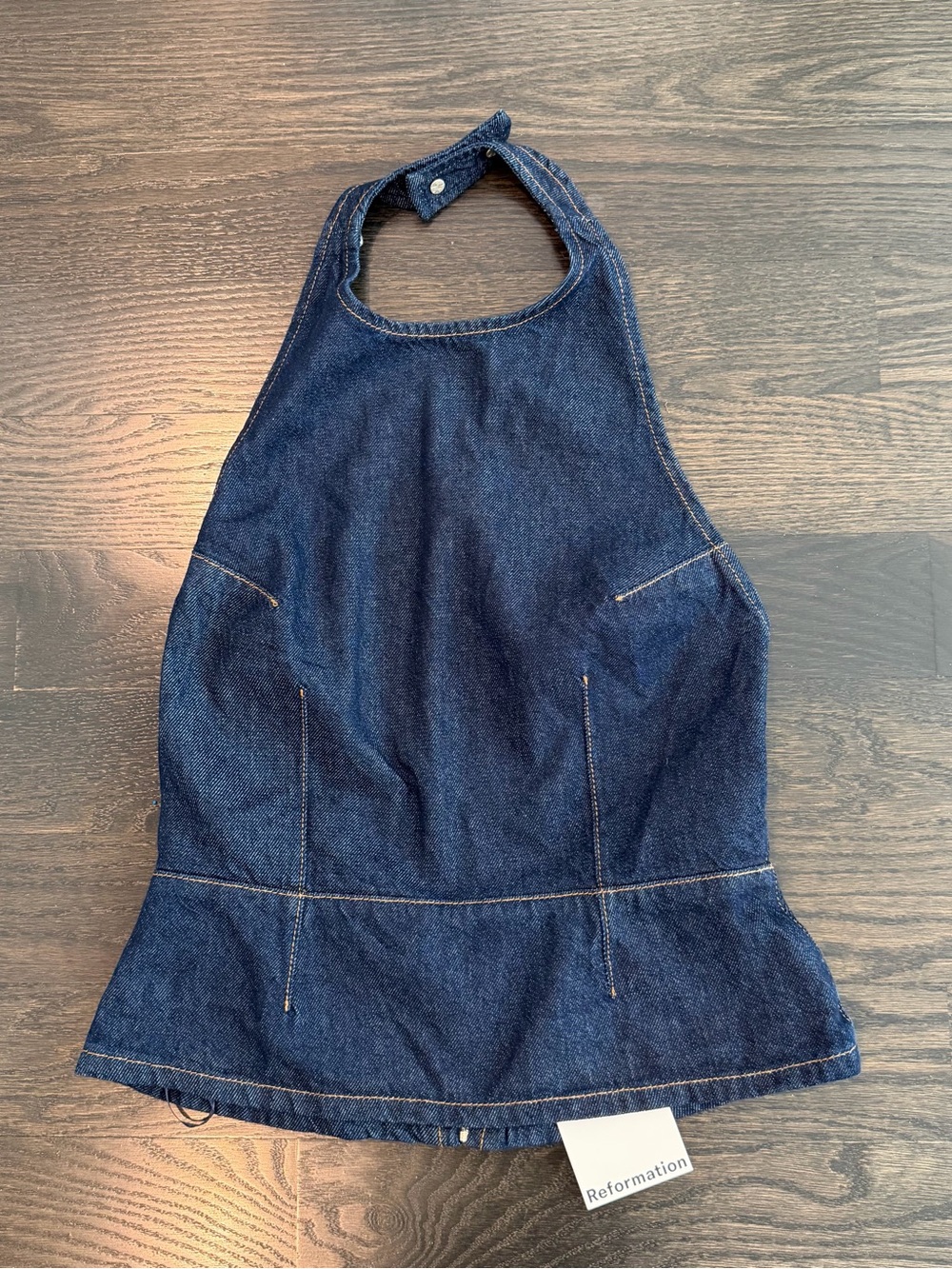 Reformation Indigo Denim Halter Top